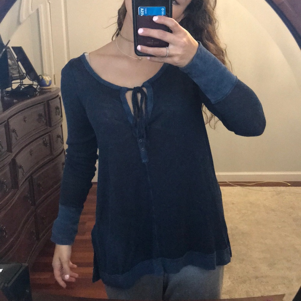 Navy free people shirt
